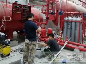 喜之泉柴油机消防泵,气体顶压设备郑州客户安装现场
